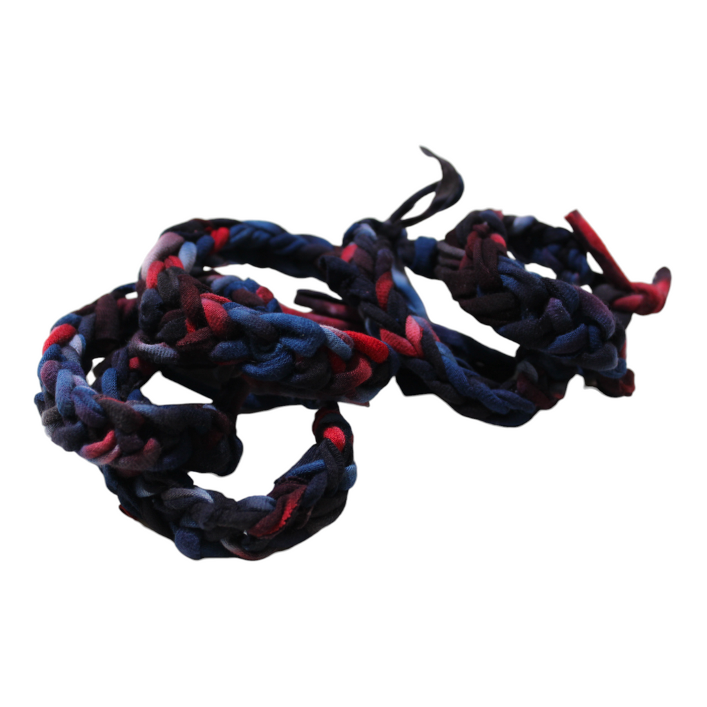 4th of July Hand Knit Tie Dye Bracelet