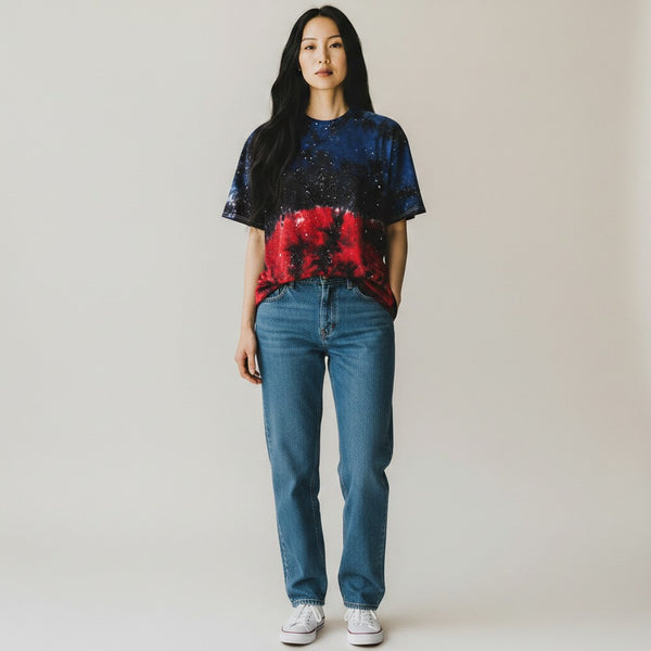 Red, White & Blue Galaxy Tie Dye T-shirt