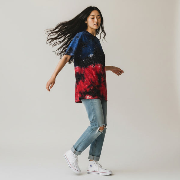 Red, White & Blue Galaxy Tie Dye T-shirt