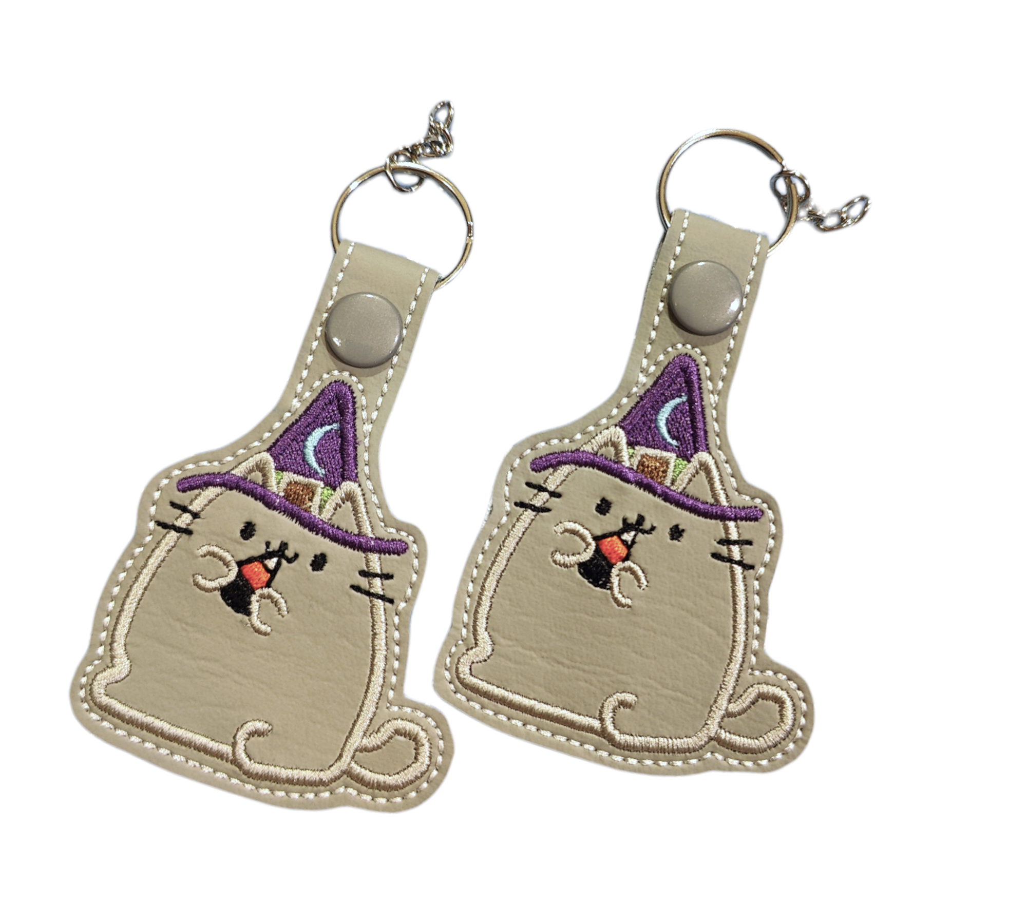 Witchy Kitty Snap Tab Keychain