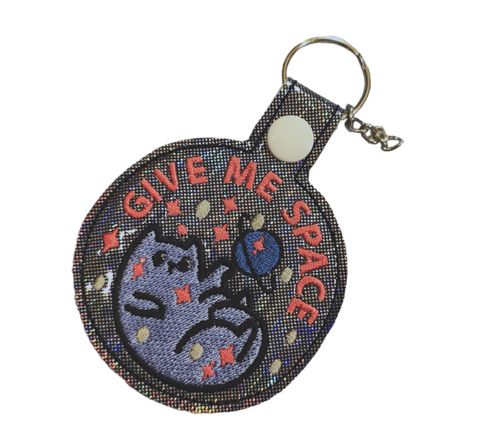 Space Kitty Snap Tab Keychain