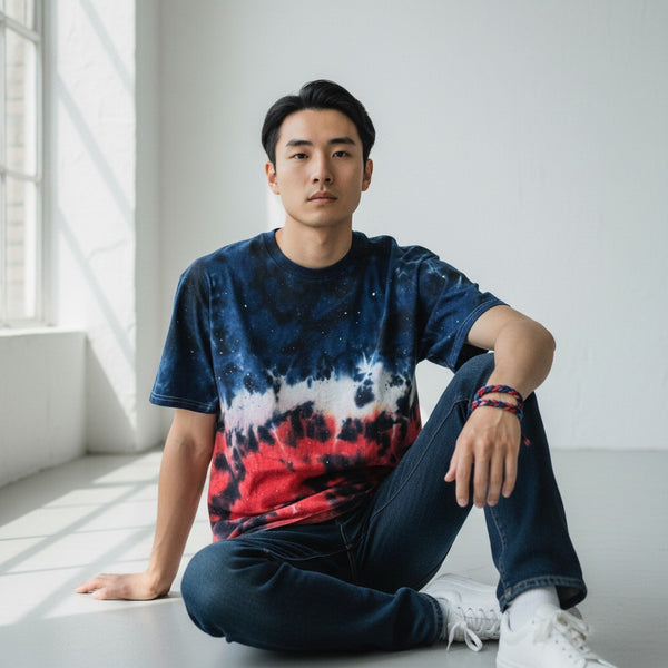 Red, White & Blue Galaxy Tie Dye T-shirt