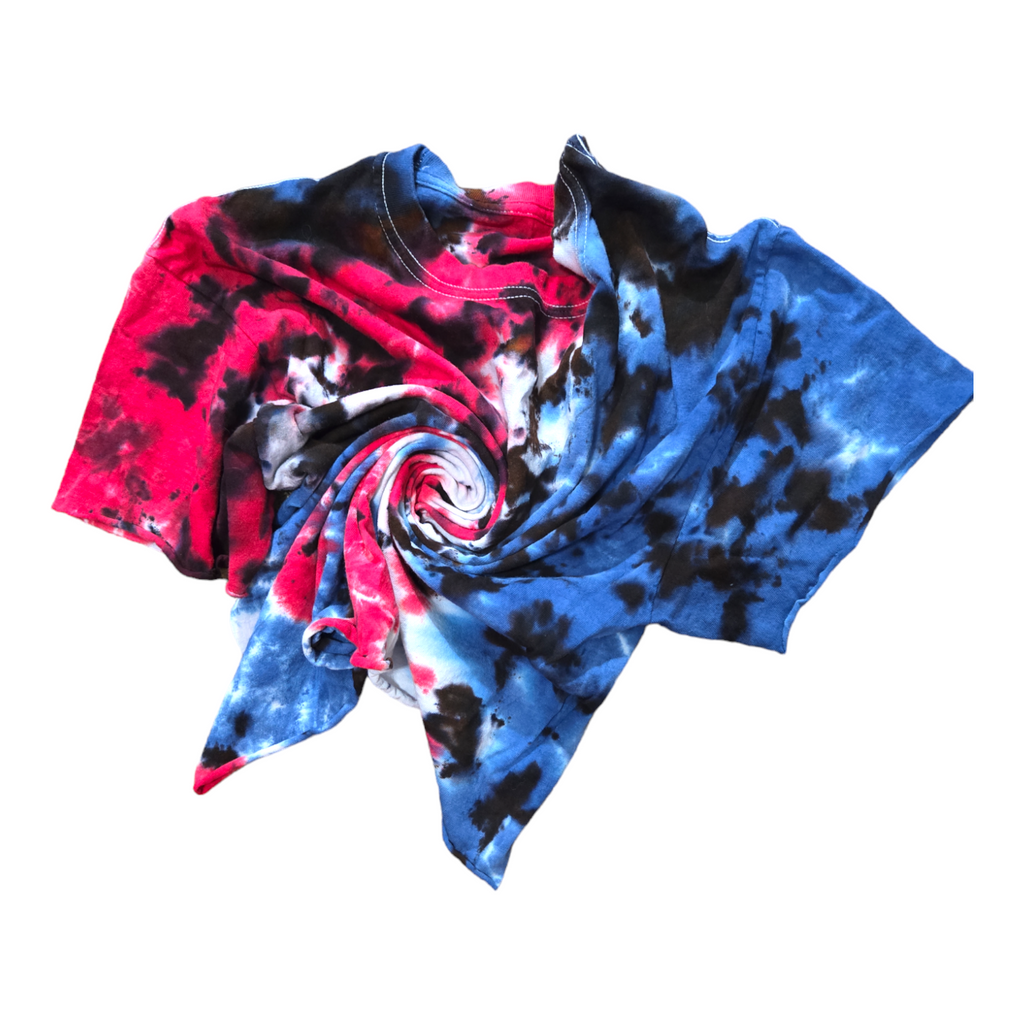 Crop Top Red, White & Blue Galaxy Tie Dye T-shirt