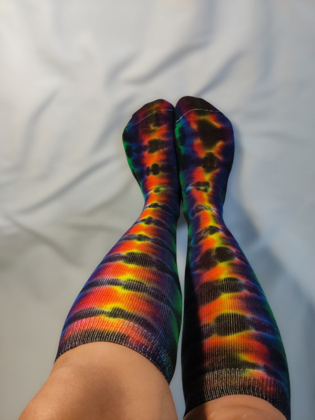 Sun Burst Tie Dye Knee High Socks