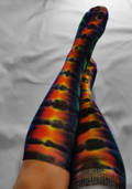 Sun Burst Tie Dye Knee High Socks