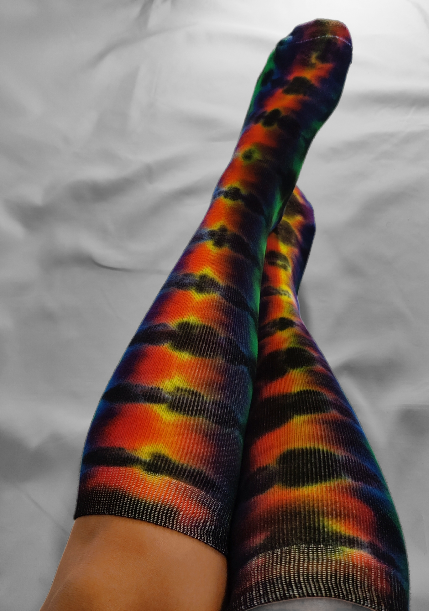 Sun Burst Tie Dye Knee High Socks