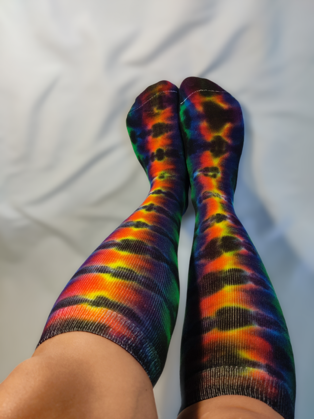Sun Burst Tie Dye Knee High Socks