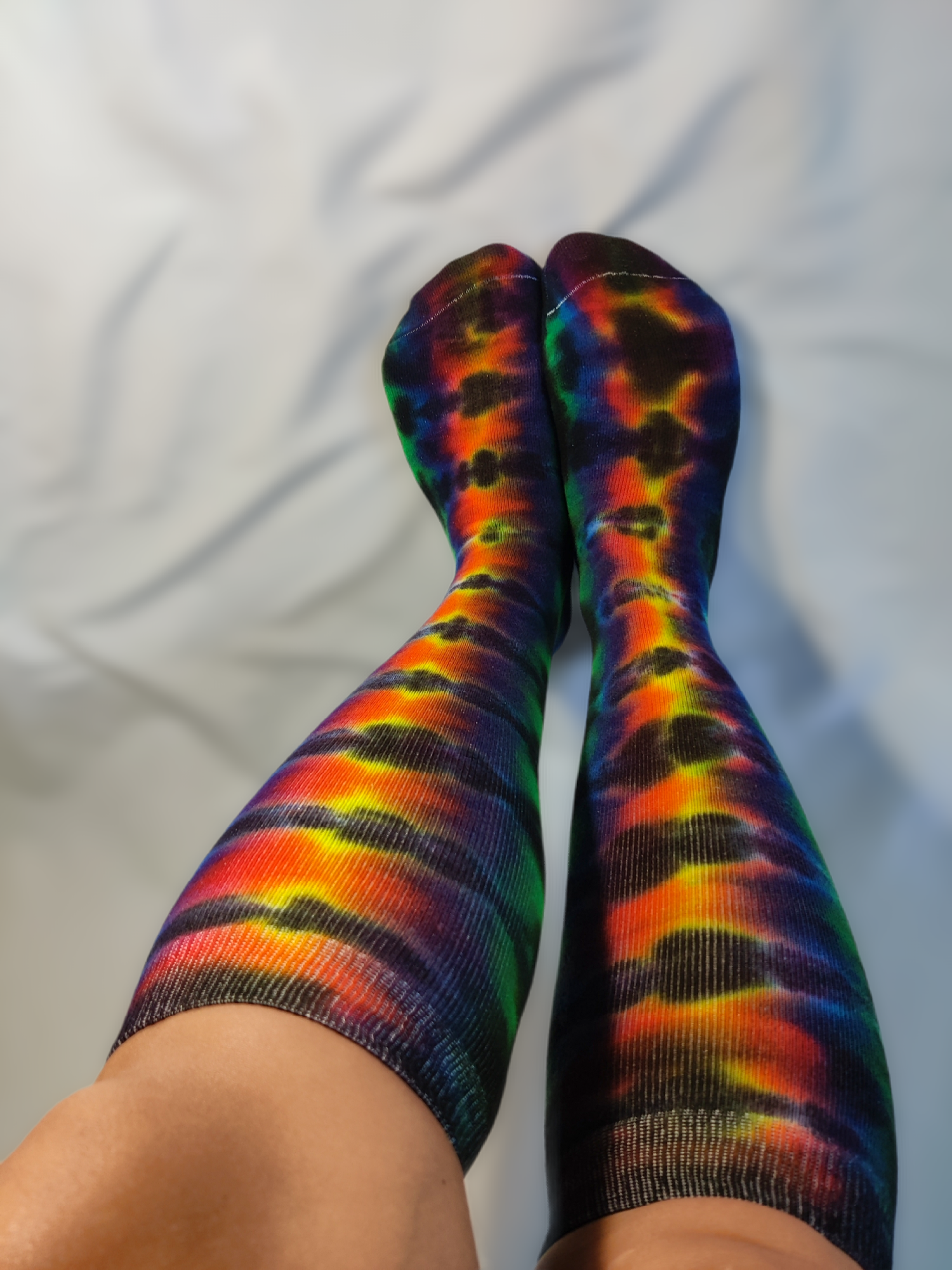 Sun Burst Tie Dye Knee High Socks