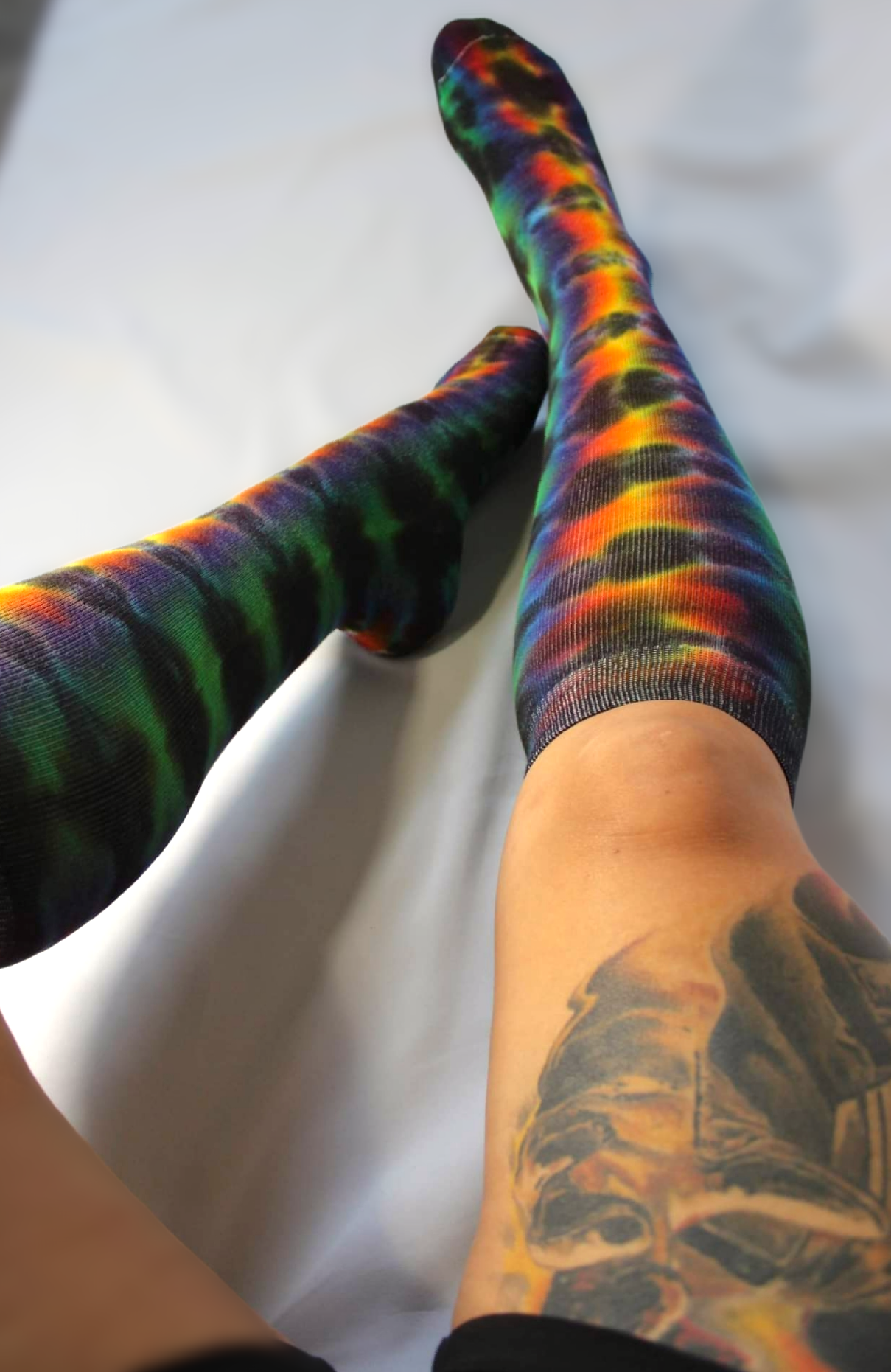 Sun Burst Tie Dye Knee High Socks