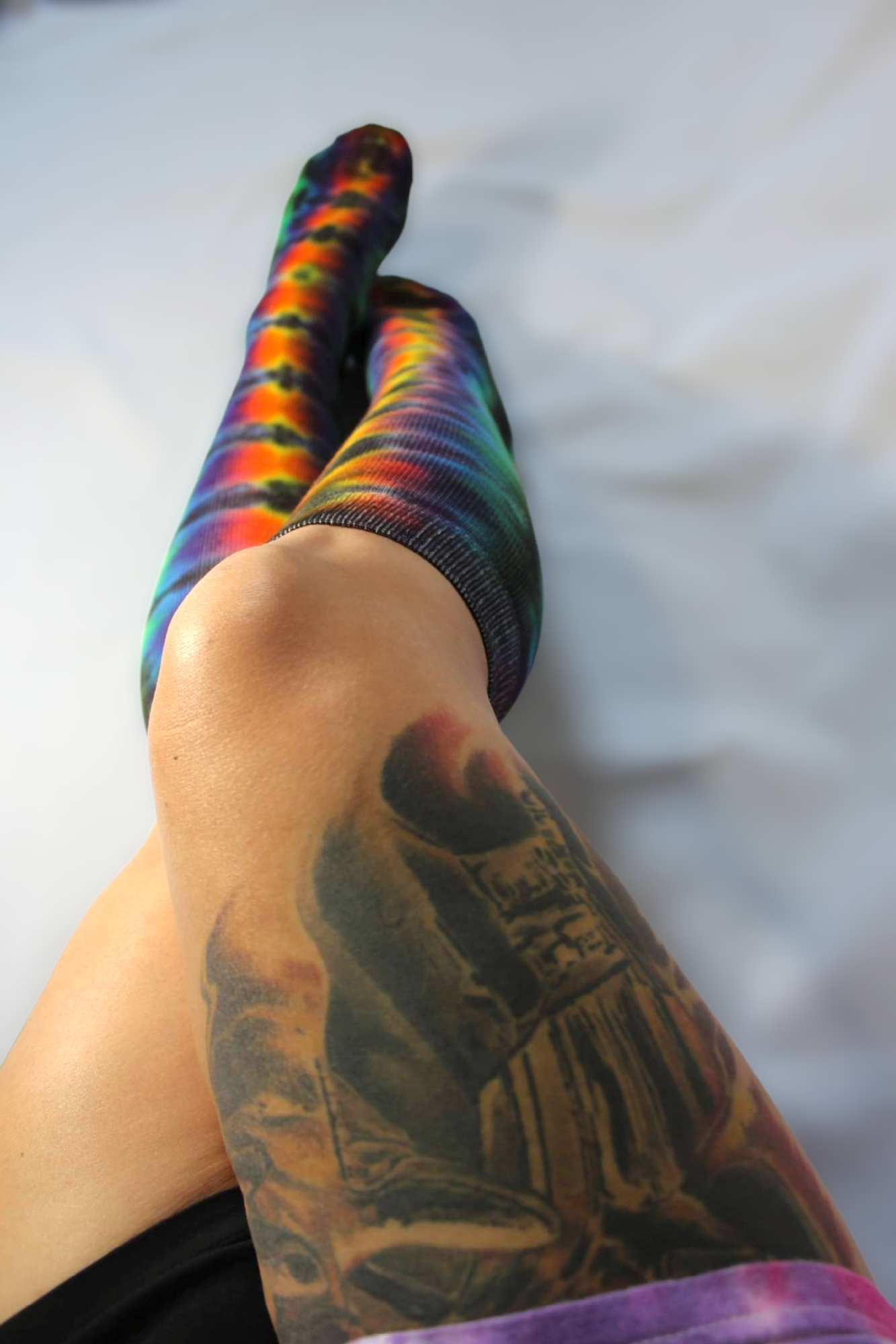 Sun Burst Tie Dye Knee High Socks