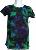 Women's Cut Northern Lights Galaxy Tie Dye T-shirt MEDIUM