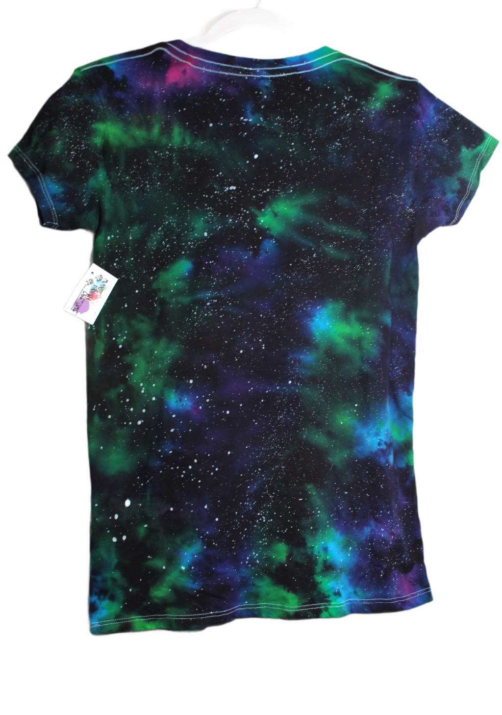 Women's Cut Northern Lights Galaxy Tie Dye T-shirt MEDIUM