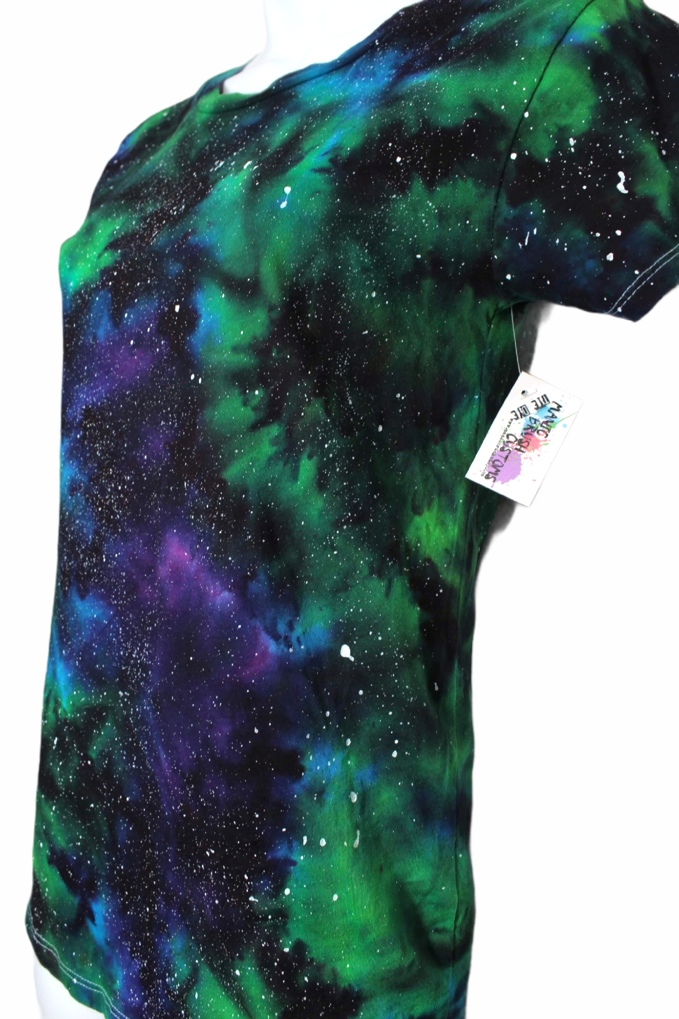 Women's Cut Northern Lights Galaxy Tie Dye T-shirt MEDIUM