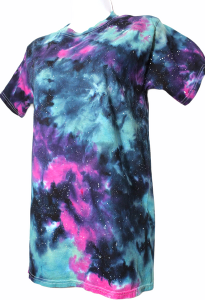 Aqua Galaxy Tie Dye T-shirt SMALL