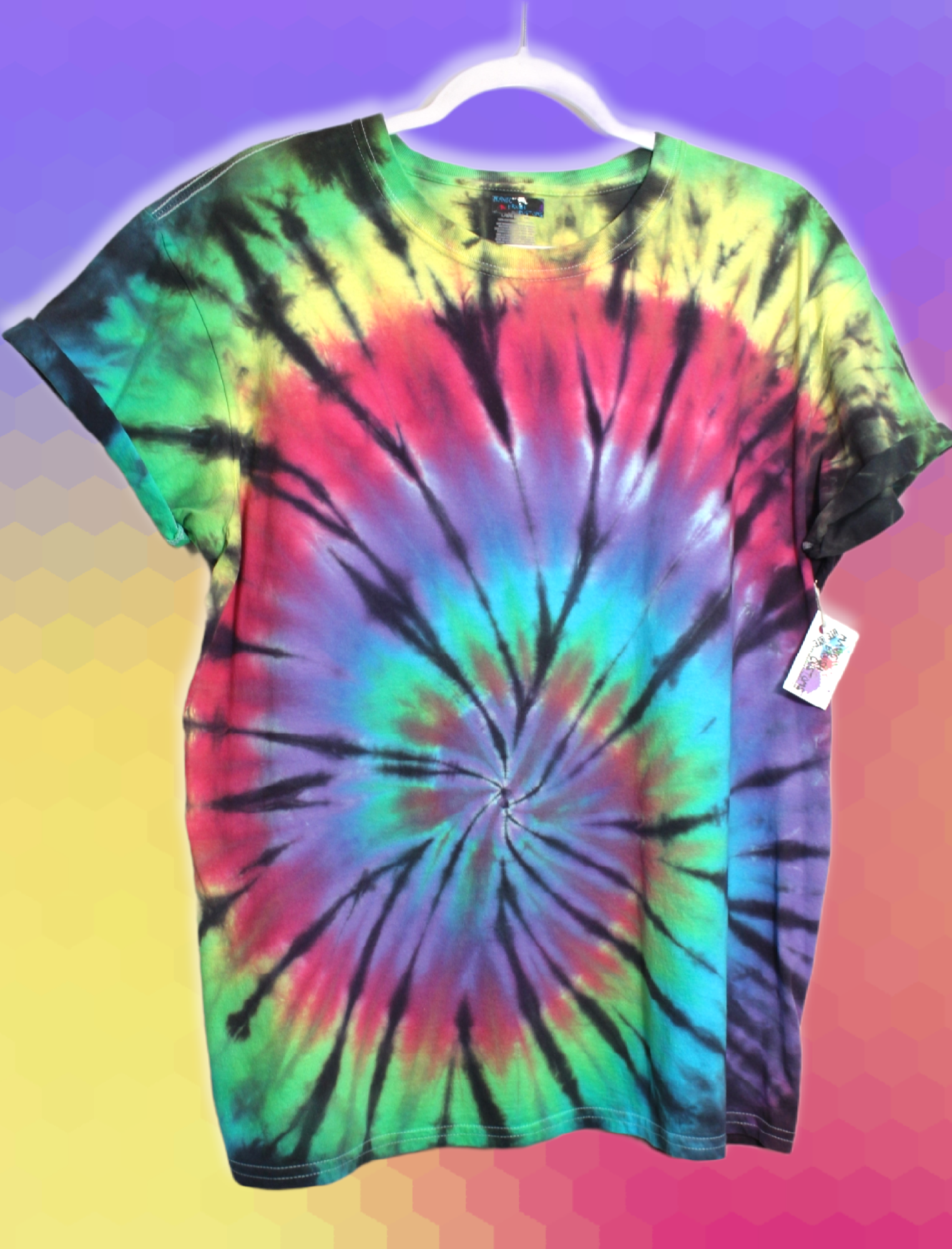 Rainbow Spiral Tie Dye T-Shirt Large