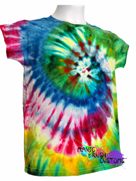 Kids Ice Dyed Spiral T-shirt SMALL