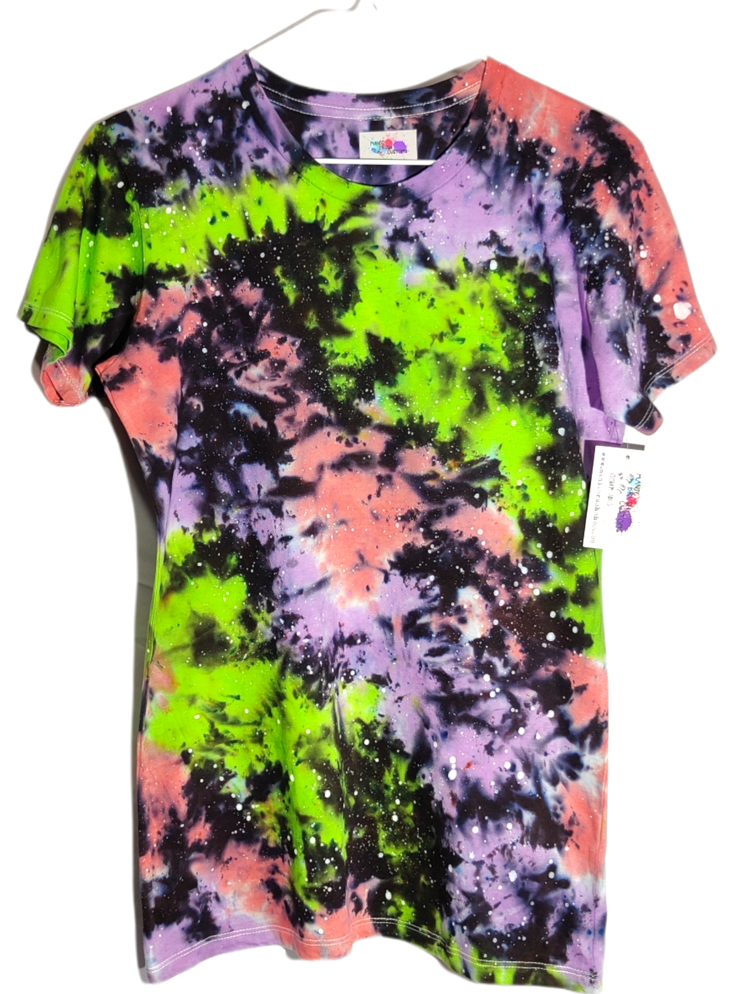 Women's Cut Interstellar Galaxy Tie Dye T-shirt MEDIUM