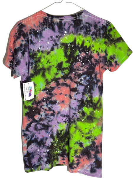 Women's Cut Interstellar Galaxy Tie Dye T-shirt MEDIUM