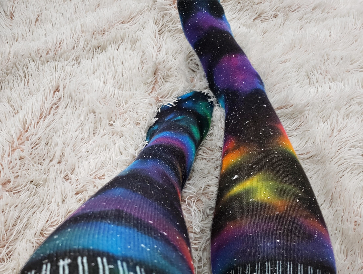 Rainbow Galaxy Tie Dye Knee High Socks