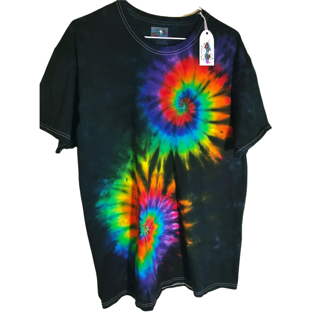 Double Spiral Rainbow Tie Dye T-shirt