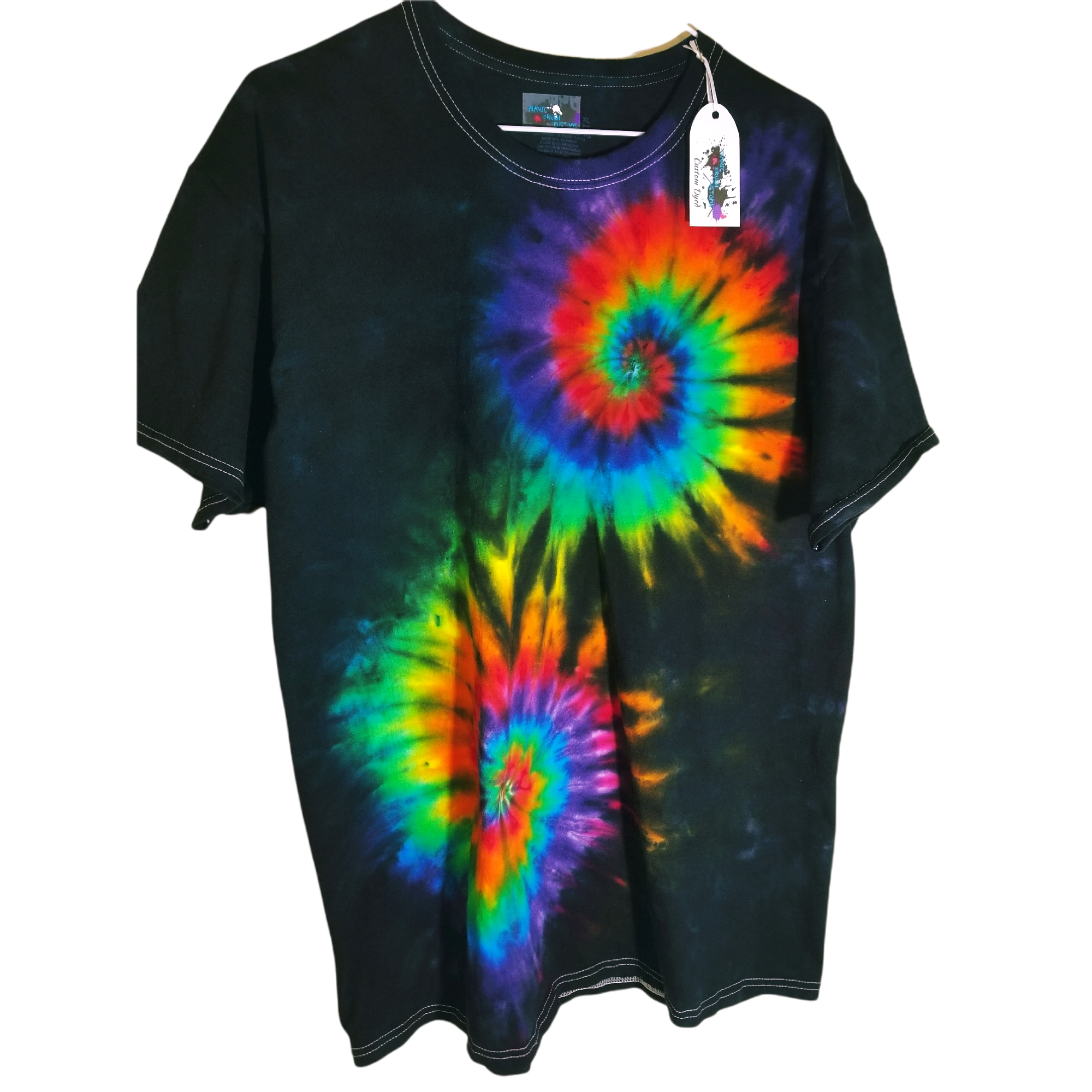 Double Spiral Rainbow Tie Dye T-shirt