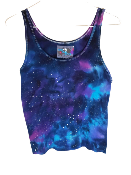 Cut Off Classic Galaxy Tie Dye Tank Large