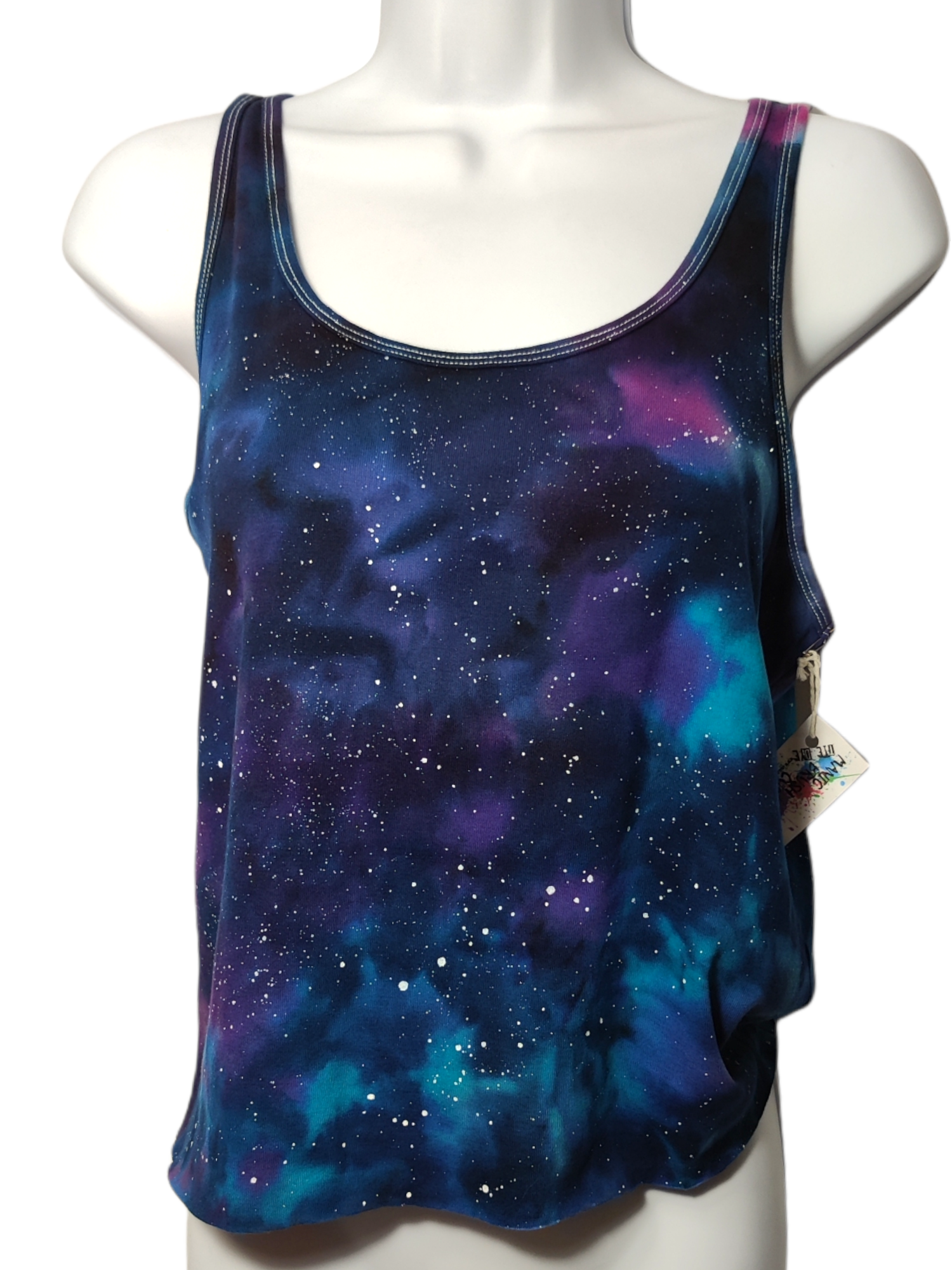 Cut Off Classic Galaxy Tie Dye Tank Large