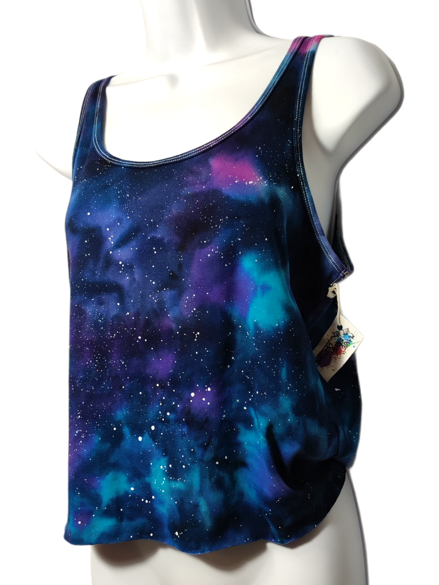 Cut Off Classic Galaxy Tie Dye Tank Large