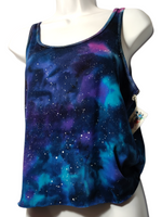 Cut Off Classic Galaxy Tie Dye Tank Large