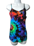 Women's Rainbow Spiral Galaxy Tie Dye Cami LARGE
