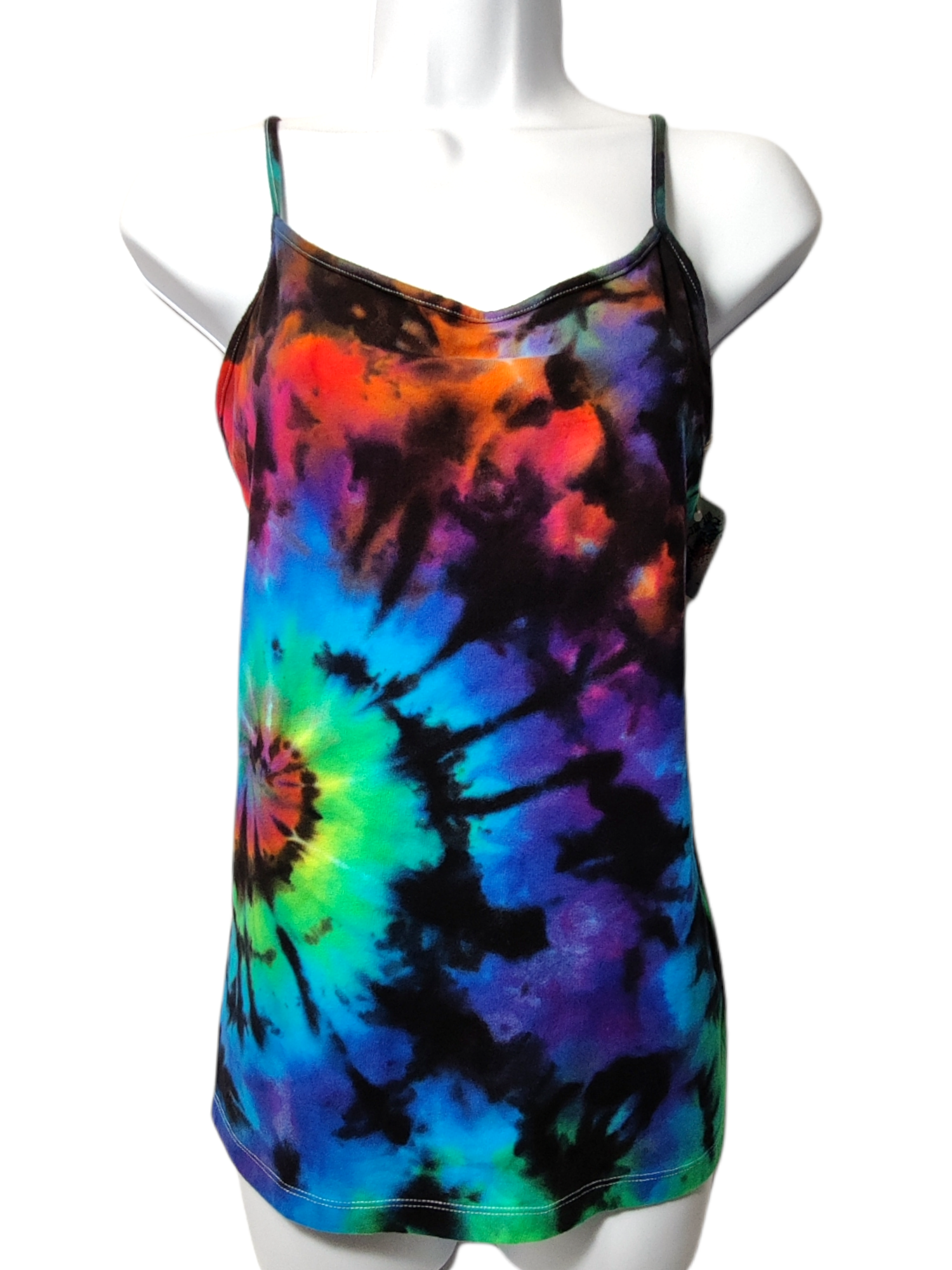 Women's Rainbow Spiral Galaxy Tie Dye Cami LARGE