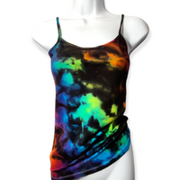 Women's Cut Rainbow Galaxy Tie Dye Cami X-Small