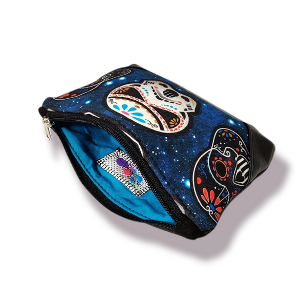 Blue Sugar Skulls Little Comfort Pouch