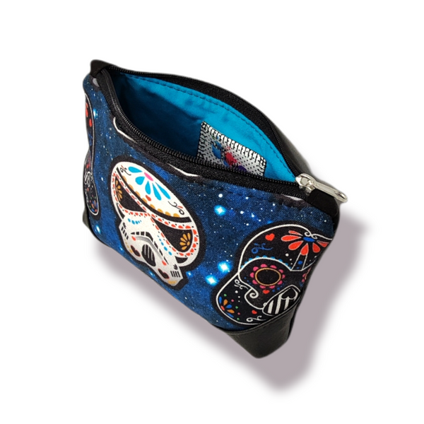 Blue Sugar Skulls Little Comfort Pouch