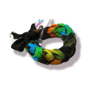 Kids Hand Knit Rainbow Tie Dye Galaxy Bracelet