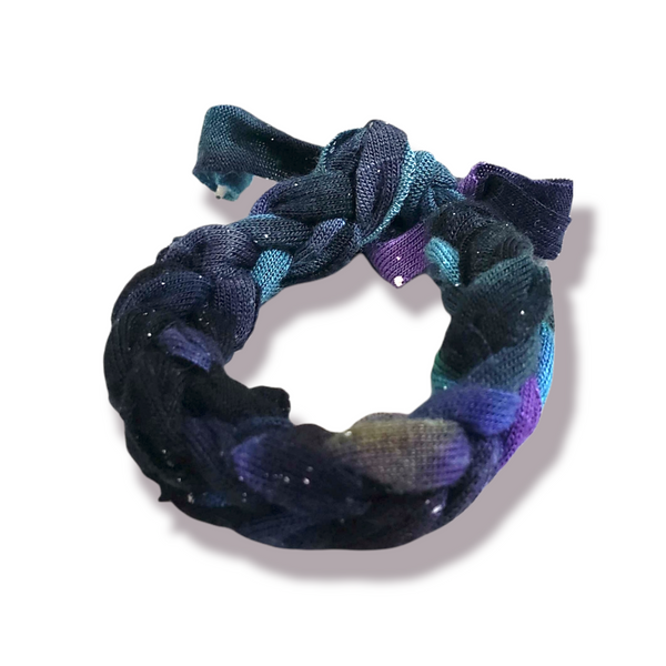 Hand Knit Rainbow Tie Dye Galaxy Bracelet