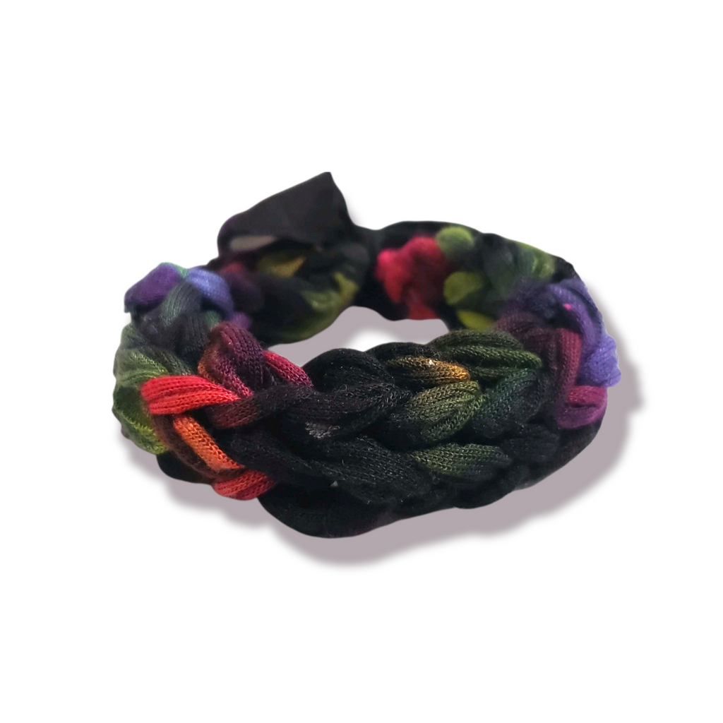 Hand Knit Rainbow Tie Dye Galaxy Bracelet