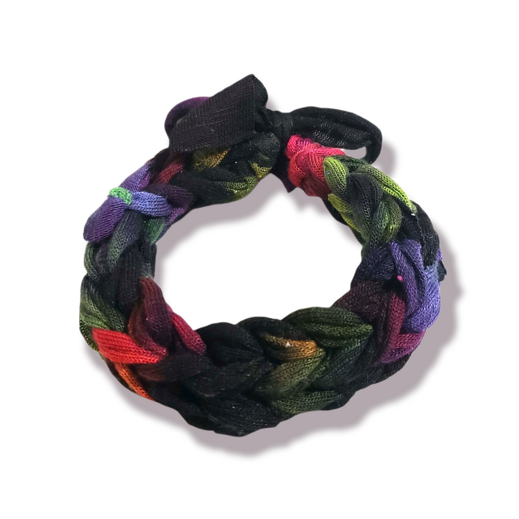 Hand Knit Rainbow Tie Dye Galaxy Bracelet
