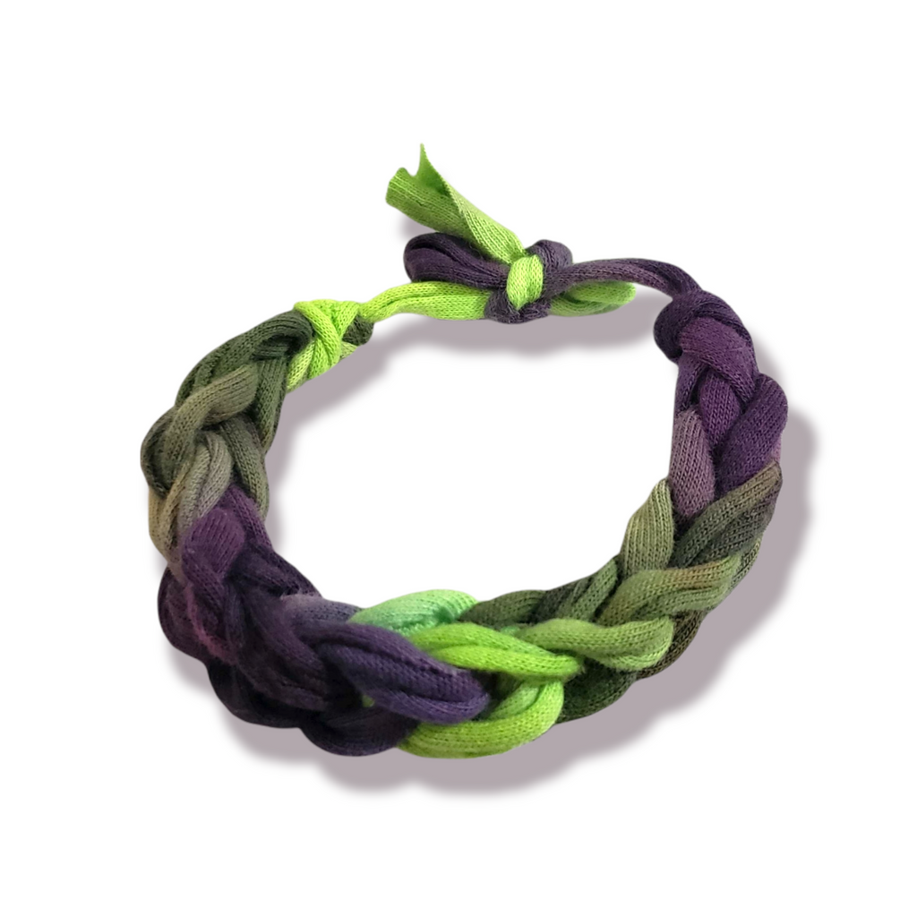 Hand Knit Rainbow Tie Dye Galaxy Bracelet