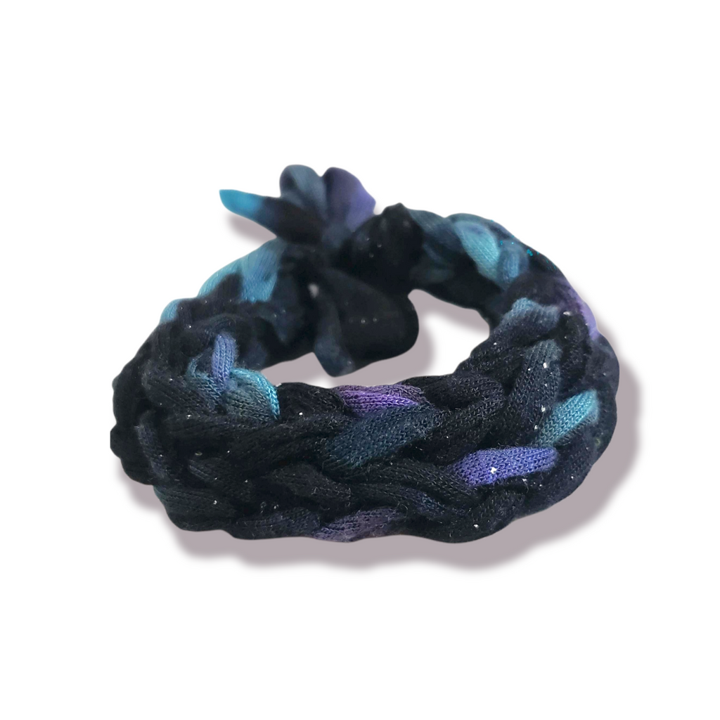 Hand Knit Rainbow Tie Dye Galaxy Bracelet