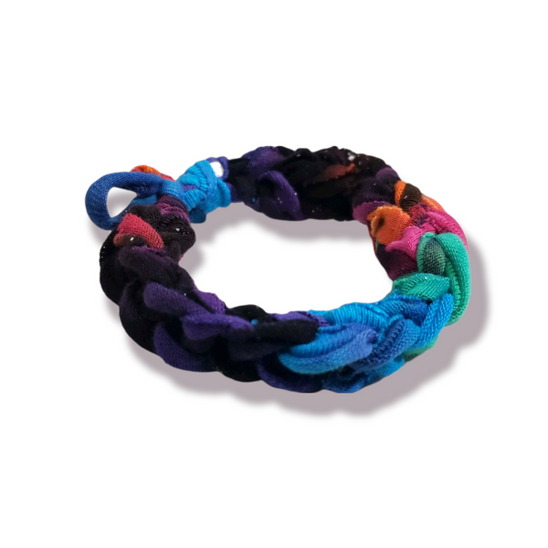 Hand Knit Rainbow Tie Dye Galaxy Bracelet