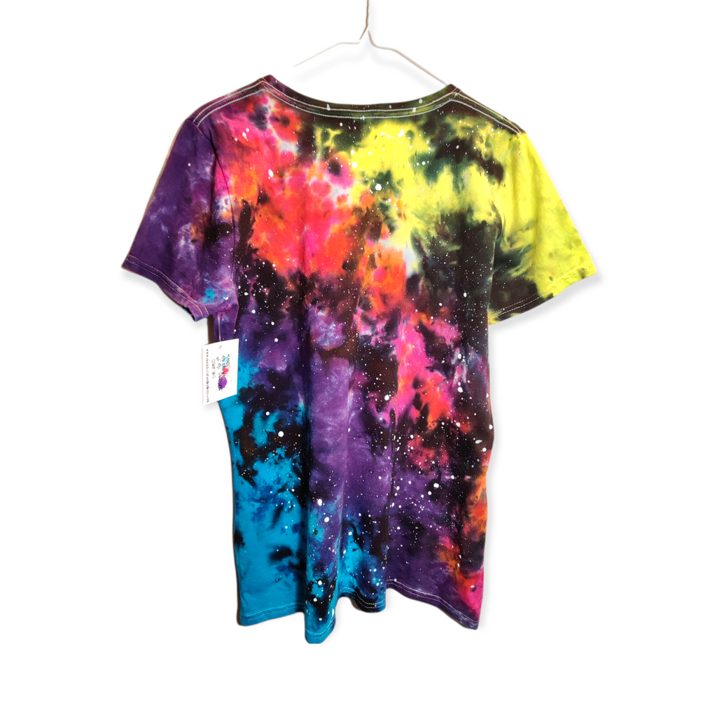 Women's Cut Rainbow Galaxy Tie Dye T-shirt XL