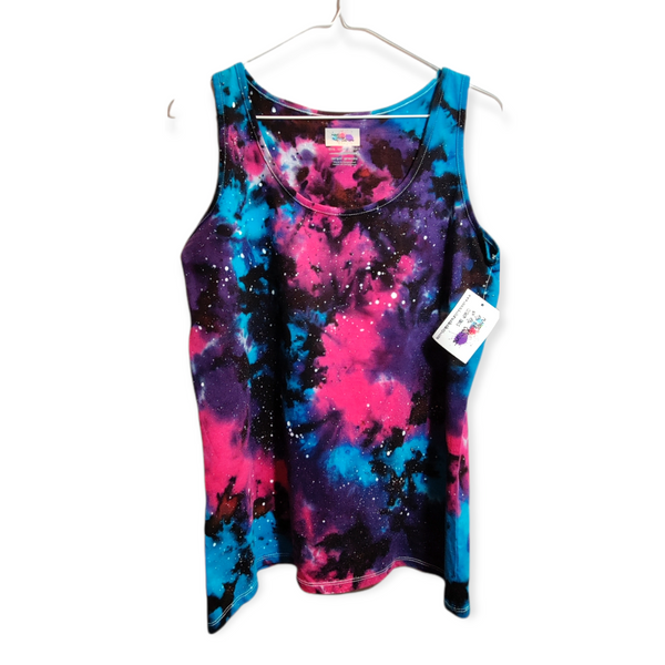 Women's Cut Classic Galaxy Tie Dye Tank LARGE