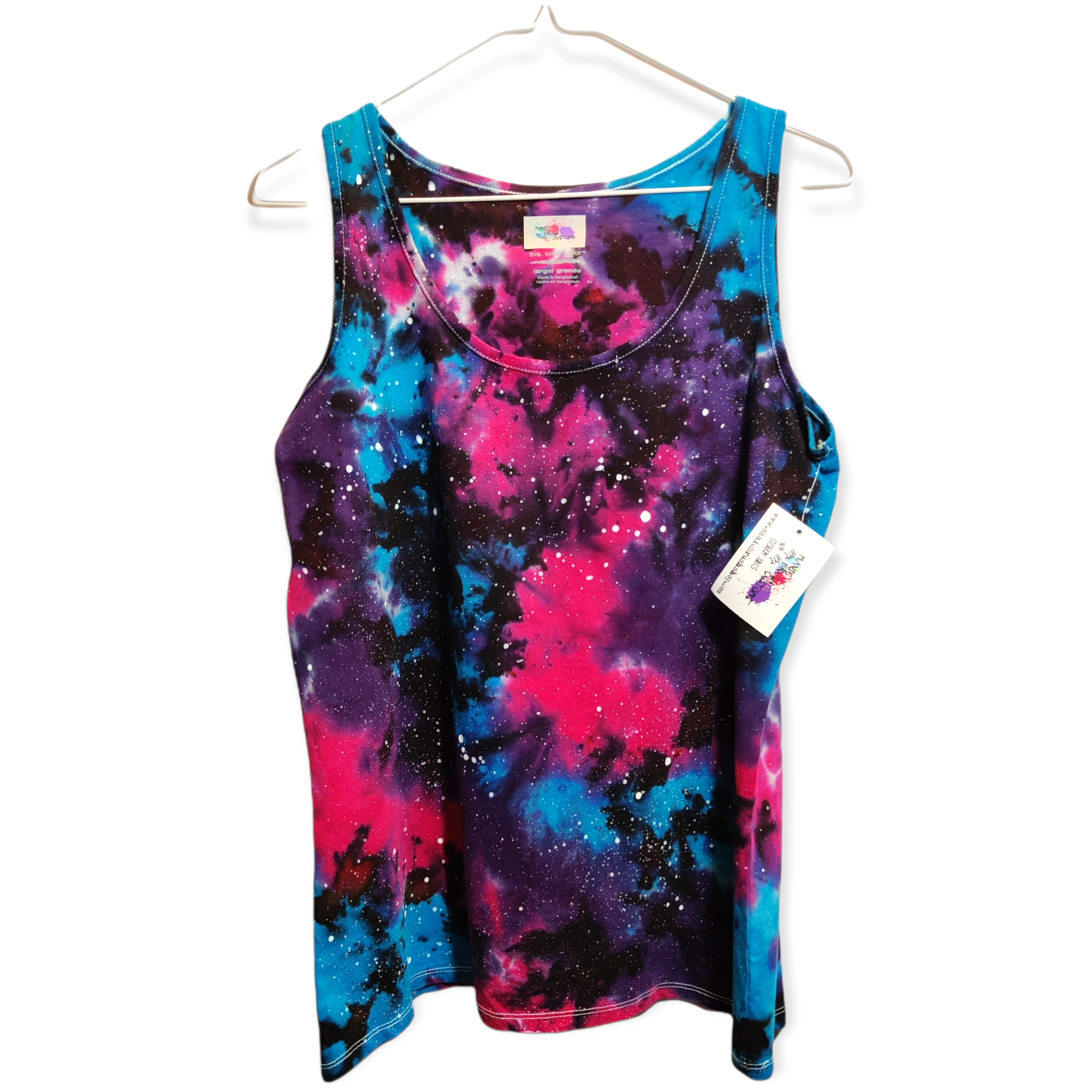 Women's Cut Classic Galaxy Tie Dye Tank LARGE