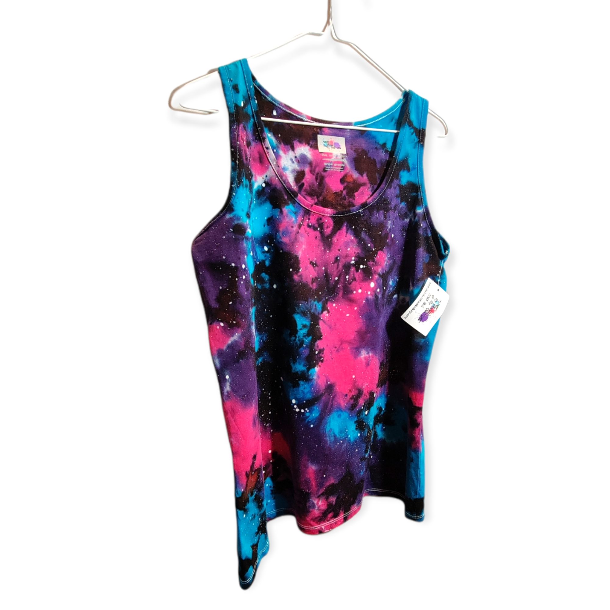 Women's Cut Classic Galaxy Tie Dye Tank LARGE