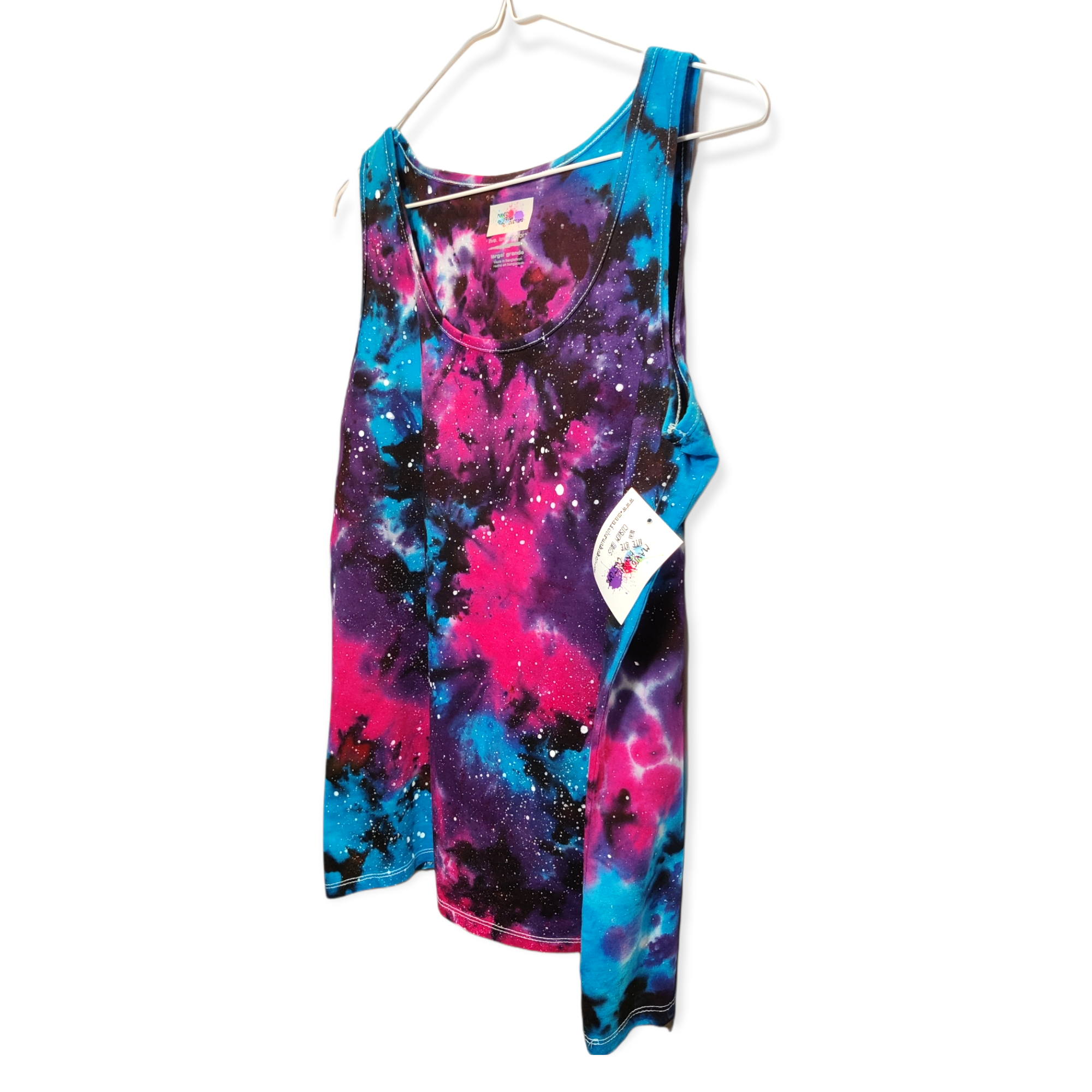Women's Cut Classic Galaxy Tie Dye Tank LARGE