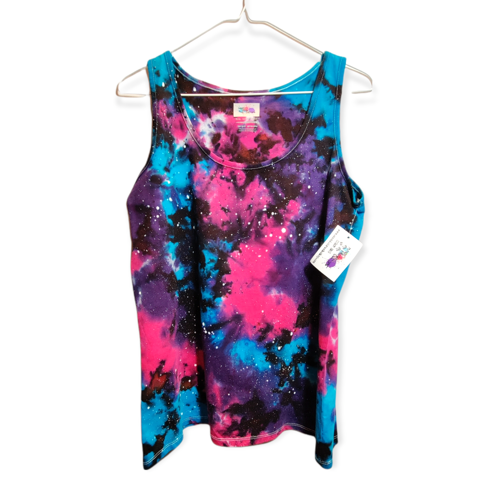 Women's Cut Classic Galaxy Tie Dye Tank LARGE