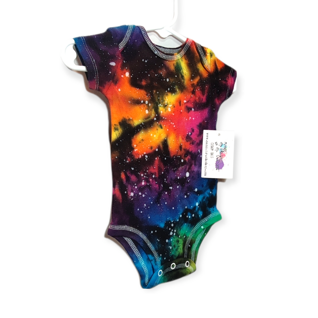Reverse Rainbow Galaxy Tie Dye Onesie 3 Months