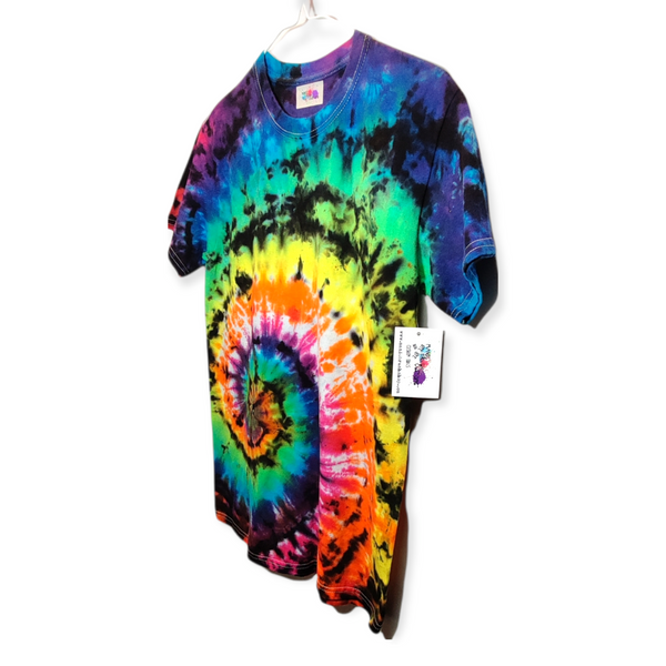 Rainbow Spiral Galaxy Tie Dye T-shirt SMALL