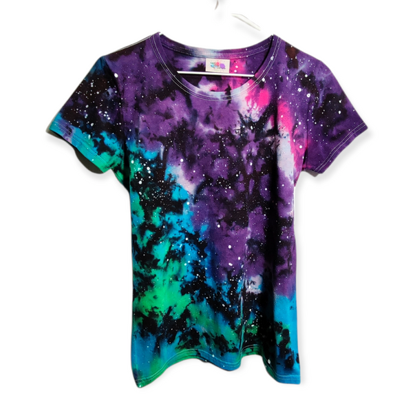 Women's Cut Galaxy Tie Dye T-Shirt Medium